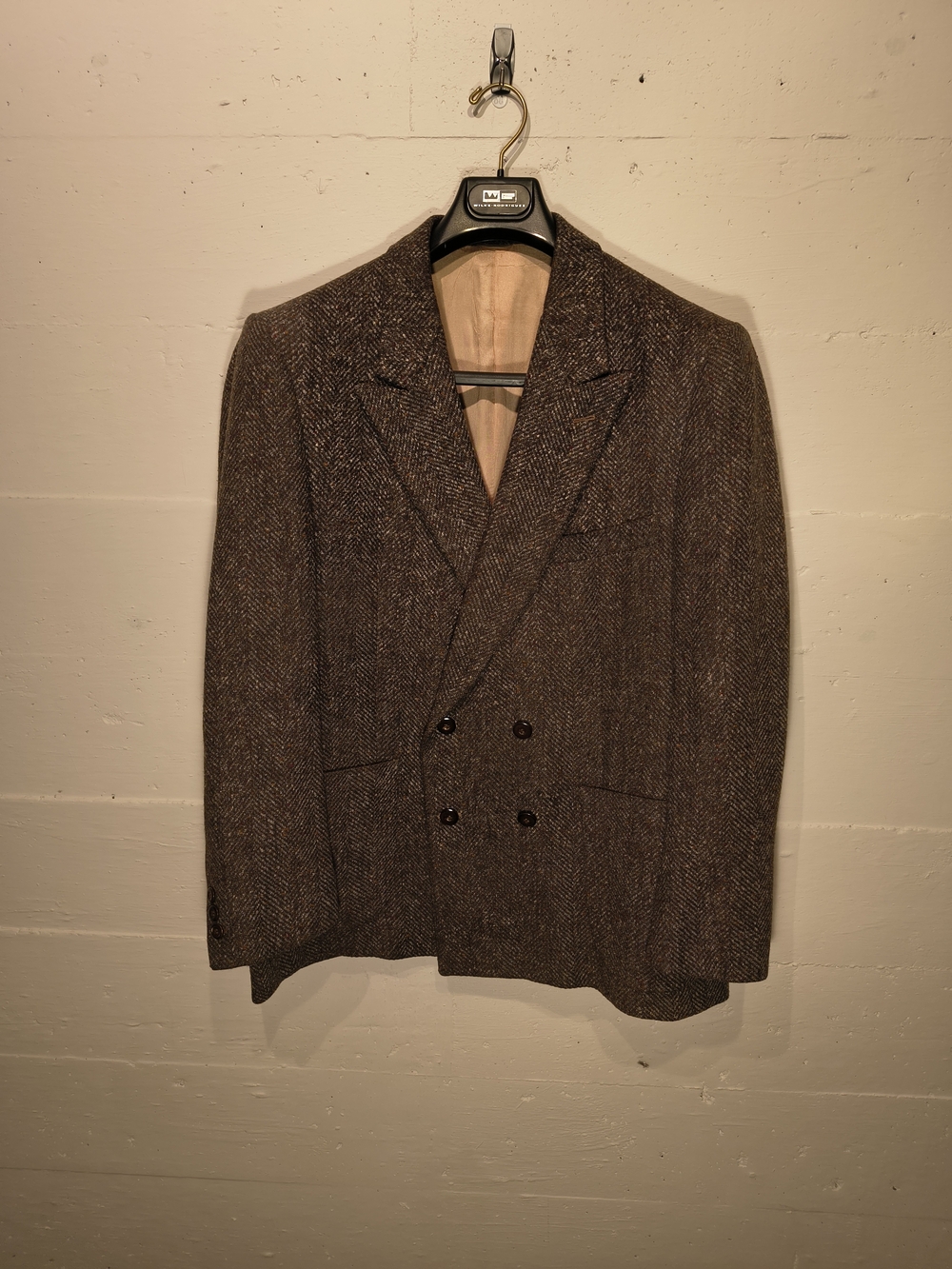 Vintage Bovet Pure Virgin Wool Double-Breasted Tweed Blazer – Approx. 42R